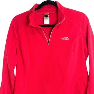 The North Face Fleece Women's Size Large Red Quarter Zip Sweater